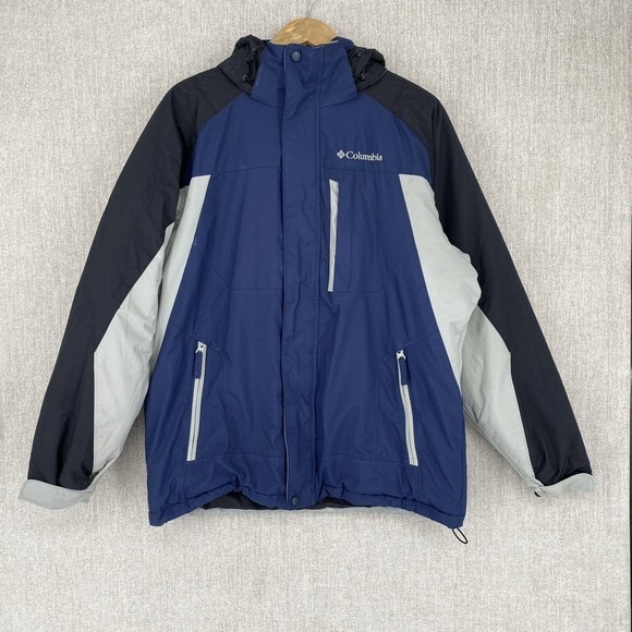 Vintage Columbia Sportswear Jacket Mens‎ M Blue Softshell Full Zip Omni Tech 90s - Picture 1 of 14